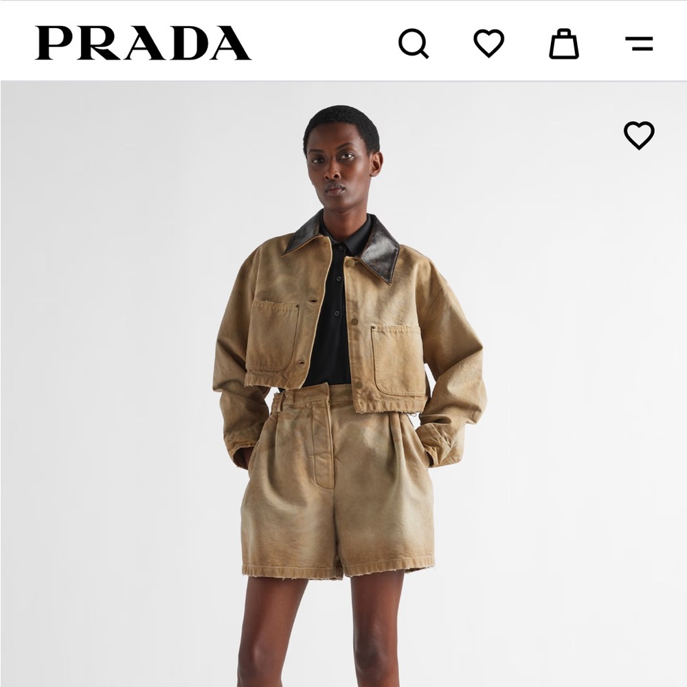 Prada Cropped Canvas Jacket for Women Size 38